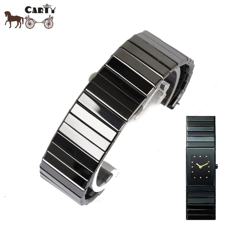 Carty Overall Ceramic Black Gold Steel Ceramic Strap Watch Accessories Suitable for Radarrado Black Diamond Men's Watch Chain