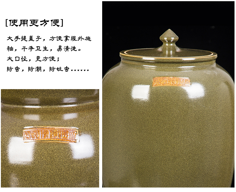 Jingdezhen ceramic barrel ricer box ceramics with cover 20 jins 30 jins of 50 kg 100 jins tank storage tank