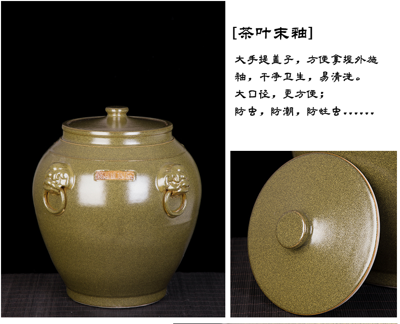 Jingdezhen ceramic barrel ricer box store meter box 20 kg 50 kg the packed with cover seal storage tank with moistureproof insect - resistant