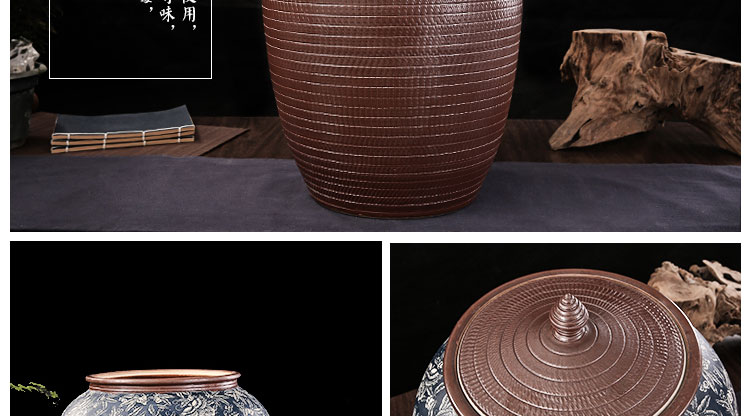 Jingdezhen ceramic barrel ricer box 20 jins of 50 kg 100 catties of household ceramics storage tank is sealed container caddy fixings