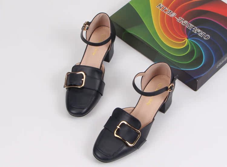 Thời trang châu Âu mới mùa hè dày với dép Baotou khóa từ với giày cao gót có khóa cao sandal nữ hàn quốc