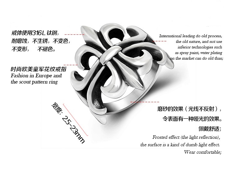 Bague homme ROCK PUNK en Acier au titane - Ref 3089603 Image 14