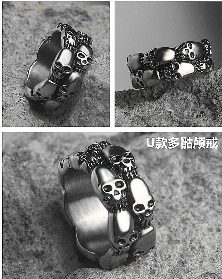 Bague homme ROCK PUNK en Acier au titane - Ref 3086479 Image 18