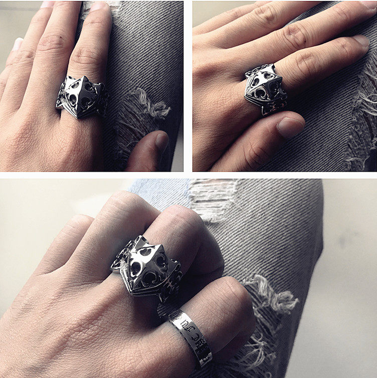 Bague homme ROCK PUNK en Acier au titane - Ref 3086479 Image 8