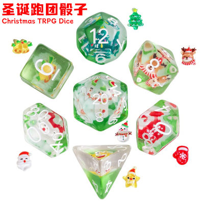 Christmas dnd dice coc Run Far away Dungeons & Dragons giveaway storage Test Rounded corner resin dice Fish Dice People Run Club