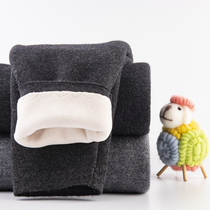 Wool trousers male in thick thickened garnter body inside and outside wearing autumn and winter knit warm beating underpants line pants suede pants female