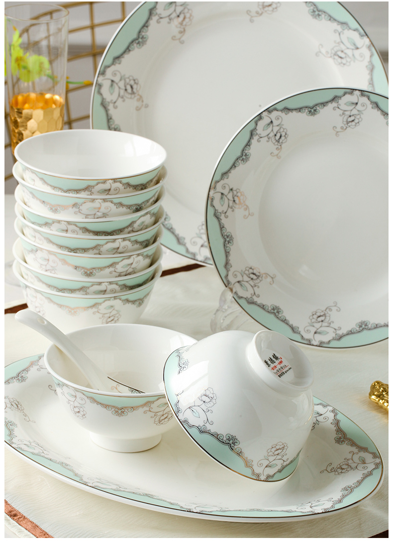 Jingdezhen DIY beauty fashion 】 【 free combination to use plates rainbow such as bowl bowl spoon, cutlery set