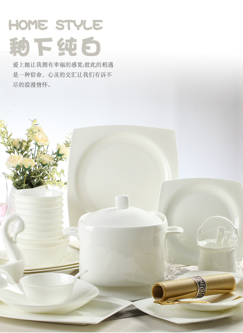 Jingdezhen glaze under pure 】 【 free combination of DIY jobs plates rainbow such as bowl bowl spoon, cutlery set