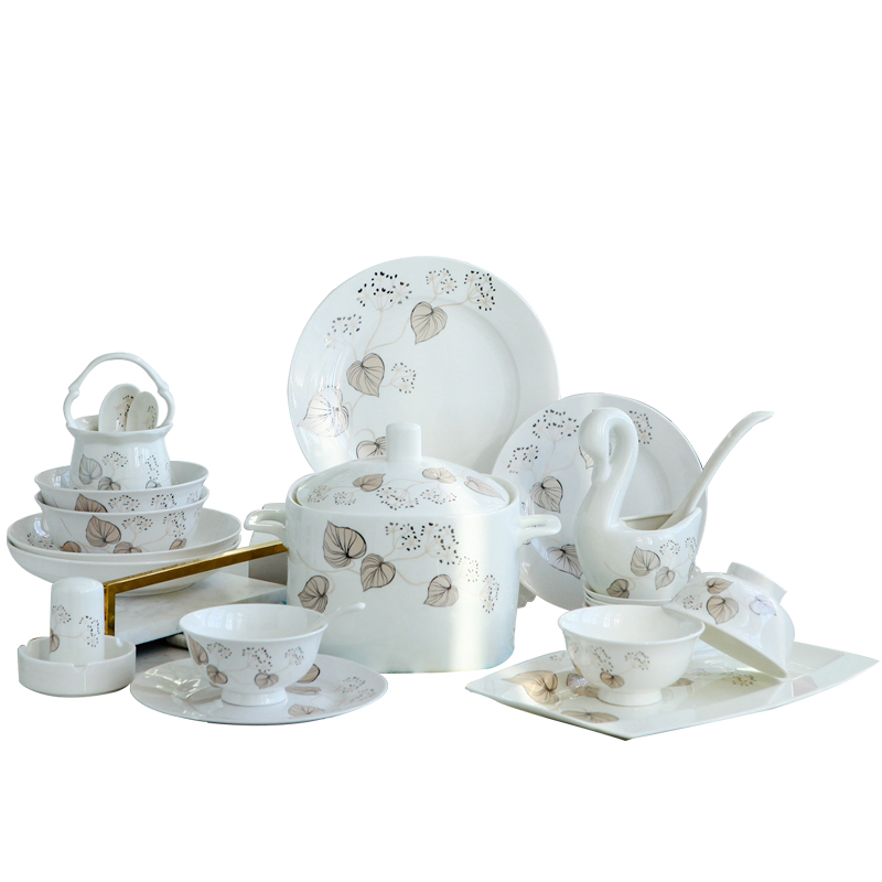 Ipads China tableware suit household Korean creative dishes dishes contracted jingdezhen ceramic bowl mix 60 head