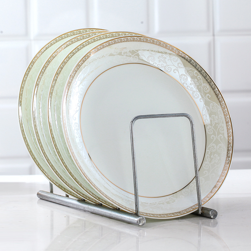 Jingdezhen ceramic round four pack 】 【 tableware dish plates on the disc beefsteak plate plate of household