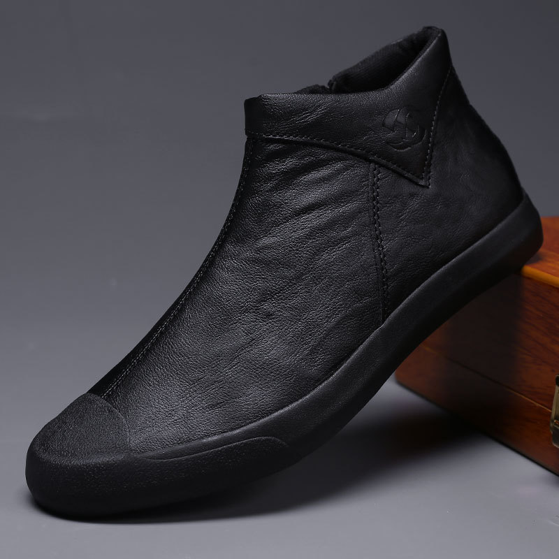 9105 Autumn Men's Shoes New Trendy Shoes Versatile Casual Shoes Slip-On High-Top Shoes British Style Leather Shoes Zipper Martin Boots 9105 Autumn Men's Shoes New Trendy Shoes Versatile Casual Shoes Slip-On High-Top Shoes British Style Leather Shoes Zipper Martin Boots