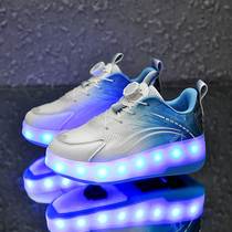 Childrens roller skating shoes boys double-wheeled running shoes students invisible skates invisible girls shoes with wheels