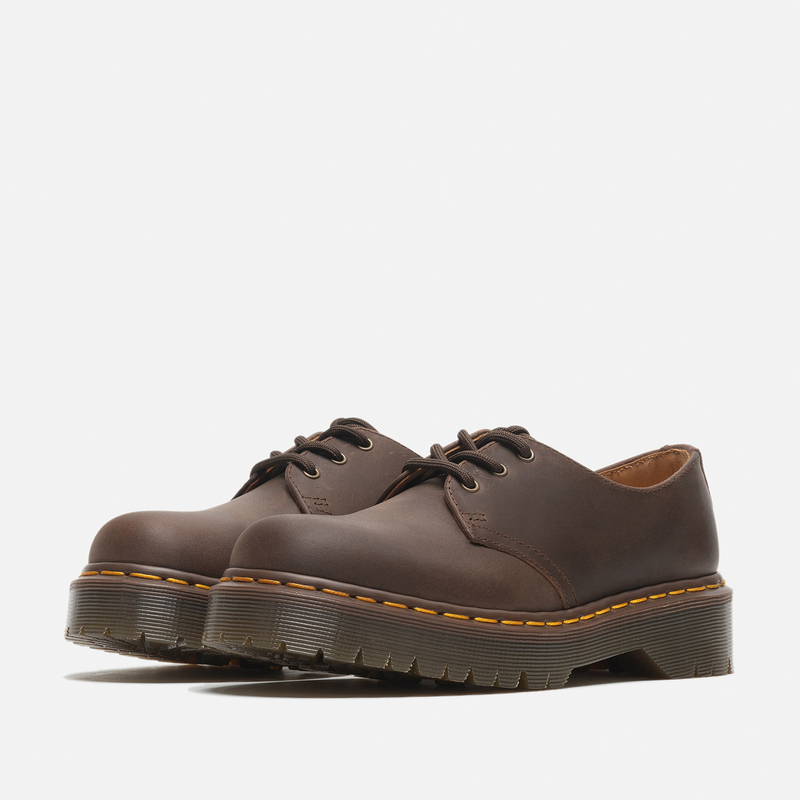 New 3-Hole British Style Spring/Summer Vintage Versatile Melard Crazy Horse Leather 1461 Coffee-Colored Martin Shoes for Women