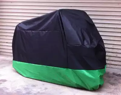 Factory direct sales 180T polyester taffeta PU motorcycle cover(foreign trade size:XL)(black and green)