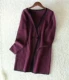 A23 ~ Hàng sắc sảo zhua * tủ rút áo len đan giữa chiều dài đan len nữ WUC lông màu rắn mùa thu đông - Cardigan