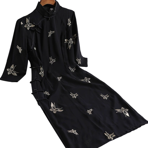 Ципао, демисезонное длинное платье, 2021 года, китайский стиль