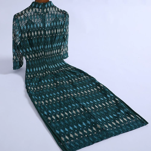 Демисезонное длинное ципао, кружевное ретро платье с рукавами, 2020 года, китайский стиль