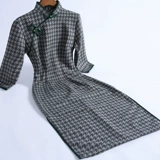 Ципао, демисезонное ретро винтажное платье, приталенный комплект, 2020 года, с рукавом