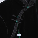 Демисезонное ретро элегантное черное бархатное ципао, 2021 года, китайский стиль