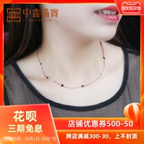 18K gold Four Leaf Clover star necklace female 750 color gold clover pendant rose gold choker fine