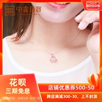 Zhongxin jewelry rose gold smart diamond necklace female s925 silver pendant fashion choker gift