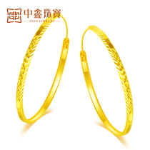 Gold large ring earrings womens football gold 999 gold stud earrings large ear ring 5g gold earrings gold drop earrings new fashion