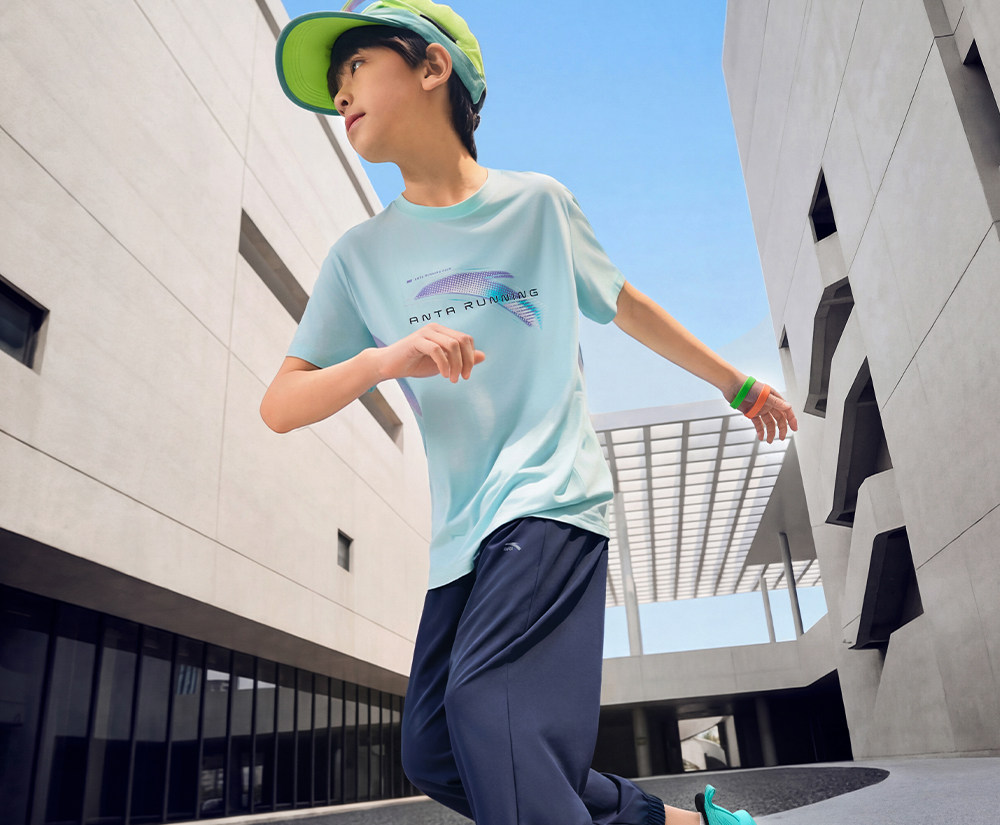 安踏儿童装男童裤子春秋款速干长裤2026新款秋季卫裤青少年运动裤 — 91