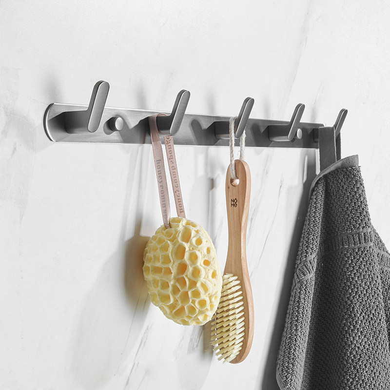 Punch-free gun gray hook wall hanging wall hanging coat hook bathroom porch coat sticky hook powder room after entering the door