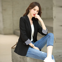 Net red small blazer jacket womens coat Korean version 2021 new spring and autumn fashion casual black suit set temperament