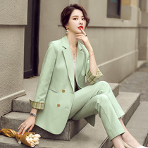 Blazer women 2021 Spring and Autumn new suit double breasted casual Korean temperament English style suit ol suit