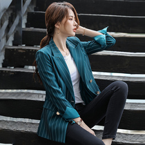 Net red small suit long sleeve jacket women 2021 Spring and Autumn New Style style style casual Korean green suit