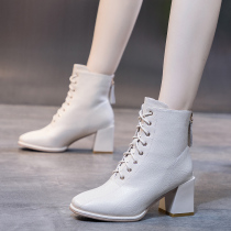 Martin short boots children 2021 New Autumn Spring and Autumn single boots British Joker thick heel heels beige