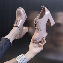 Small leather shoes children 2021 New Autumn Spring and Autumn British Joker thick heel deep mouth waterproof table shoes single shoes