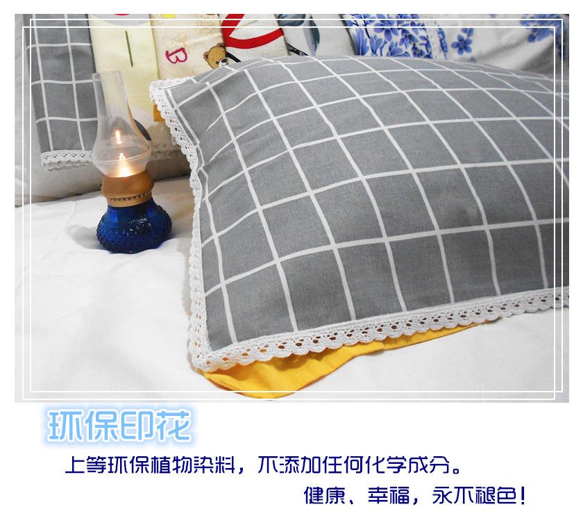 Cotton cũ thô vải ren gối sinh viên cotton nhỏ vải mùa hè mát vải gối khăn người lớn đôi gối đơn vỏ gối anime