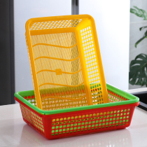 Thickened Plastic Basket Frame Rectangular Basket Wash Vegetable Fruit And Vegetable containing basket snacks Domestic kitchen drain hollowed-out large number