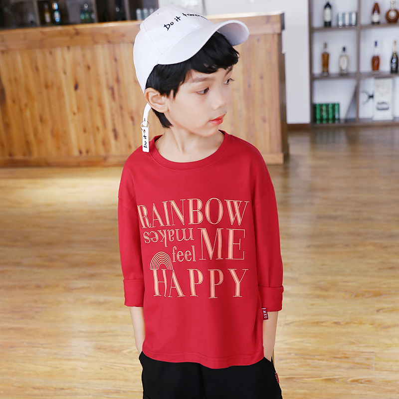 t-shirt trẻ em áo sơ mi cotton t-shirt 2020 mùa xuân mới và mùa thu phiên bản của trẻ em Missigo chàng trai của phiên bản Hàn Quốc của triều khí nước ngoài.