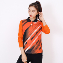 Long sleeve quick-drying T-shirt womens autumn large size sports pullover wear running table tennis badminton thin shirt