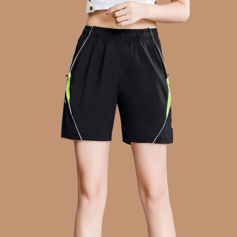 Zipper sports five-point pants women's summer thin style quick-dry stretch four-point shorts running fitness loose sports basketball pants
