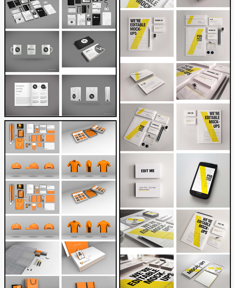 样机-vi模板VI样机智能贴图LOGO标志展示效果图餐饮PSD分层企业PS素材插图5小新卖蜡笔