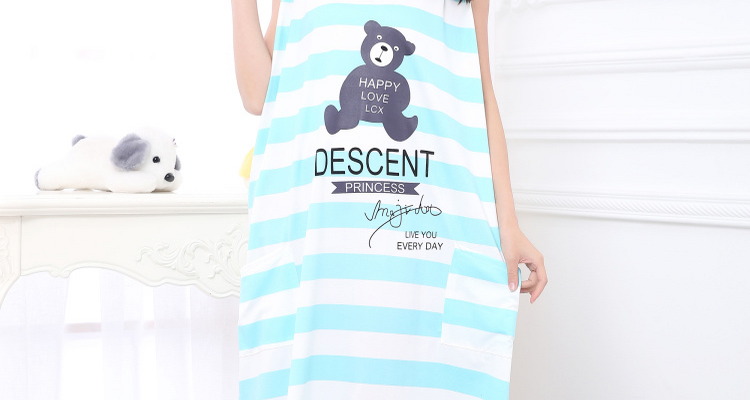 Thêm kích thước lớn nightdress chất béo mm200 kg cộng với phân bón tăng nữ mùa hè cotton ngắn tay áo phương thức Hàn Quốc phiên bản của bộ đồ ngủ dài