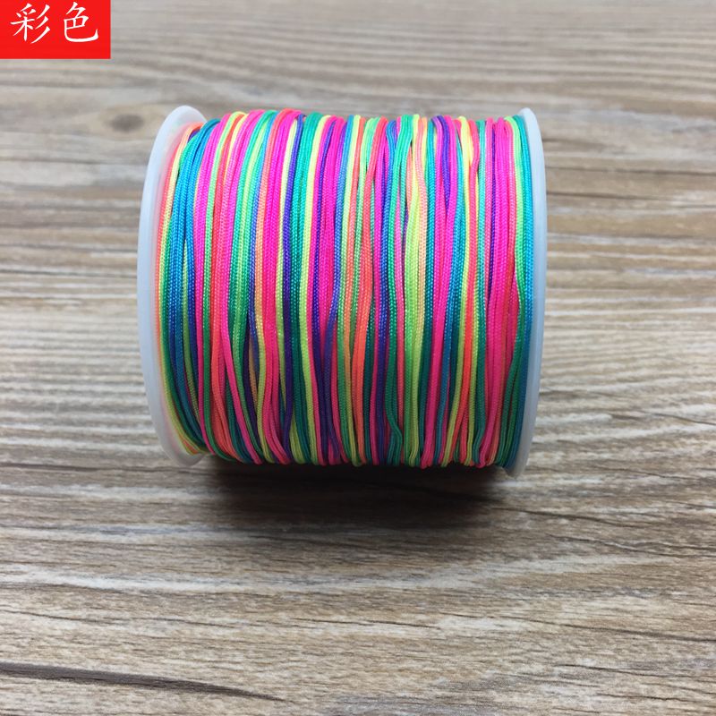 Nâng cấp mô hình cộng với mô hình lõi 72 dòng ngọc tự làm dây bện vòng tay vòng cổ vòng cổ dây chuyền dây chuyền 0,8 mm đường màu đỏ - Vòng chân lắc chân đẹp độc
