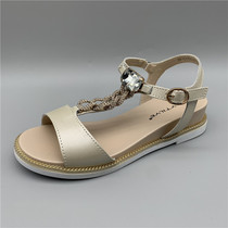 Foreign trade original single stock tail summer high heel Roman Korean leather open toe fairy wind belt buckle sandals women