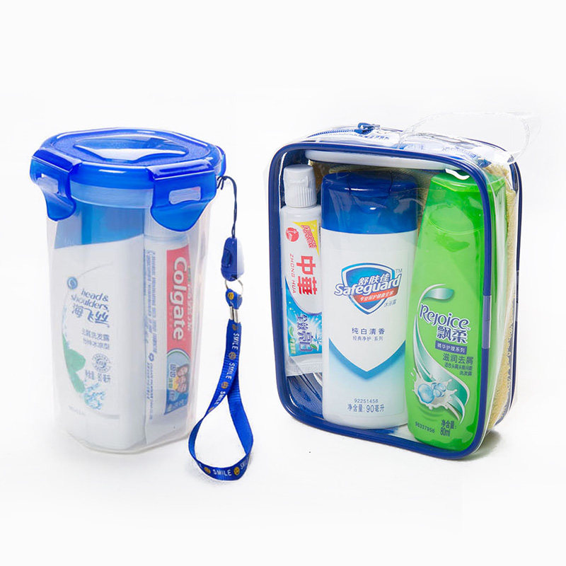 Travel Wash Cup Suit Men's Toothbrush Portable Shampoo Body Wash water body lotion Bath Dew Suit Small Bottle Away for washing and immunisation