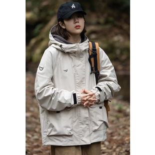 日本のフード付きジャケットの女性の緩い春、秋、夏の薄いセクション 2023 新しい防風服ジャケットワークジャケット