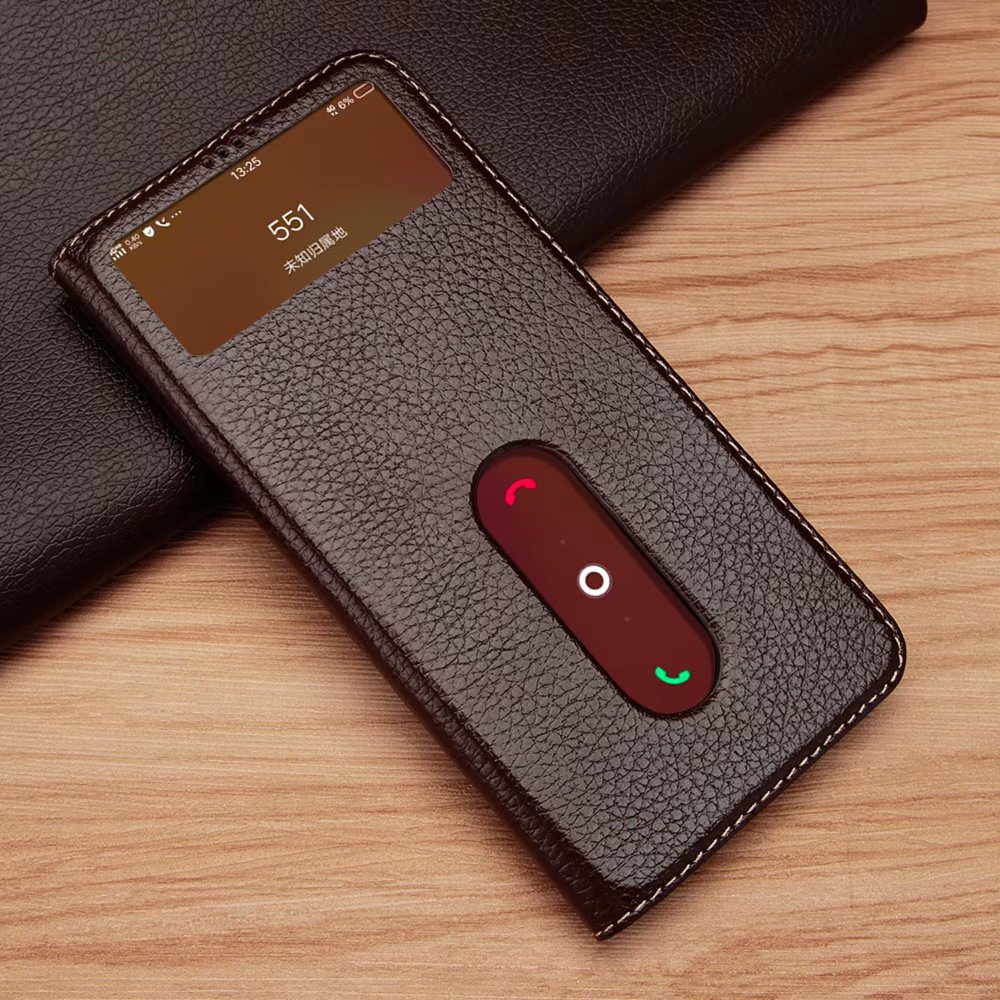 vivo x27 mobile phone protection shell genuine leather protective sleeve anti-fall step high vivox27 mobile phone protective sleeve X6 clamshell leather cover