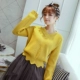 Mùa thu và mùa đông cơ sở nhỏ của phụ nữ áo len cổ chữ V mỏng tay dài với quần da rộng chân váy ngắn váy váy ngọn mẫu áo len nữ đẹp 2021