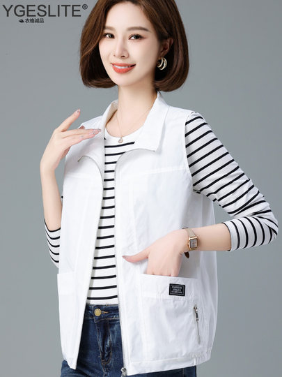 薄款马甲女春秋款时尚外搭背心2025新款中年妈妈宽松休闲短款马夹