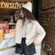 Mùa thu đông 2018 mới của phụ nữ Phiên bản Hàn Quốc của BF gió lỏng giả lông cừu cotton cotton ngắn cardigan áo khoác cotton