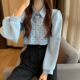 Chiffon shirt women's spring 2022 new French puff sleeve design sense niche chic inside long-sleeved shirt top