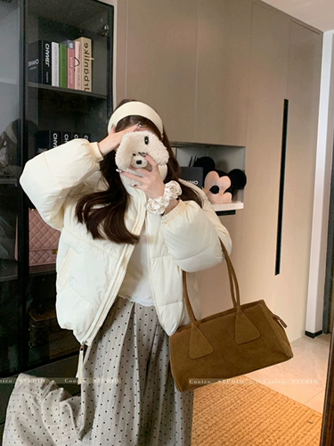 Утепленный короткий летний пуховик, куртка, оверсайз, подходит для подростков, свободный крой